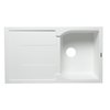 Alfi Brand White 34" Sgl Bowl Granite Composite Kitchen Sink W/ Drainboard AB1620DI-W